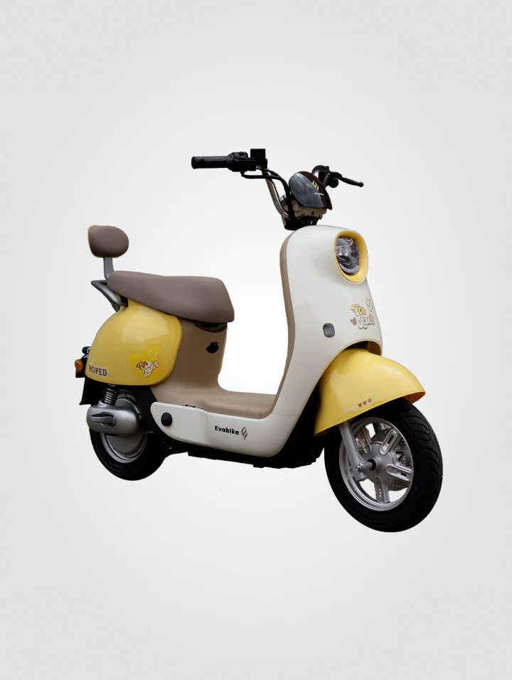 BICICLETA ELECTRICA MOPED-BLANCO/AMARILLO